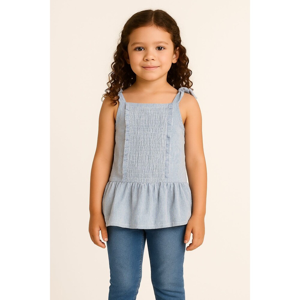 Girls Kate Spade Beautiful White/ Blue Stripe Pink Bows Tank Top Size 6